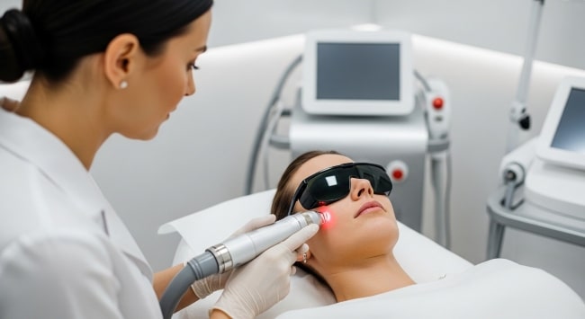 seguro de responsabilidad civil en estética para profesionales realizando tratamientos faciales