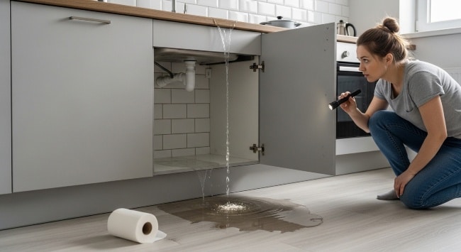 fuga de agua en cocina de vivienda alquilada cubierta por el seguro de hogar